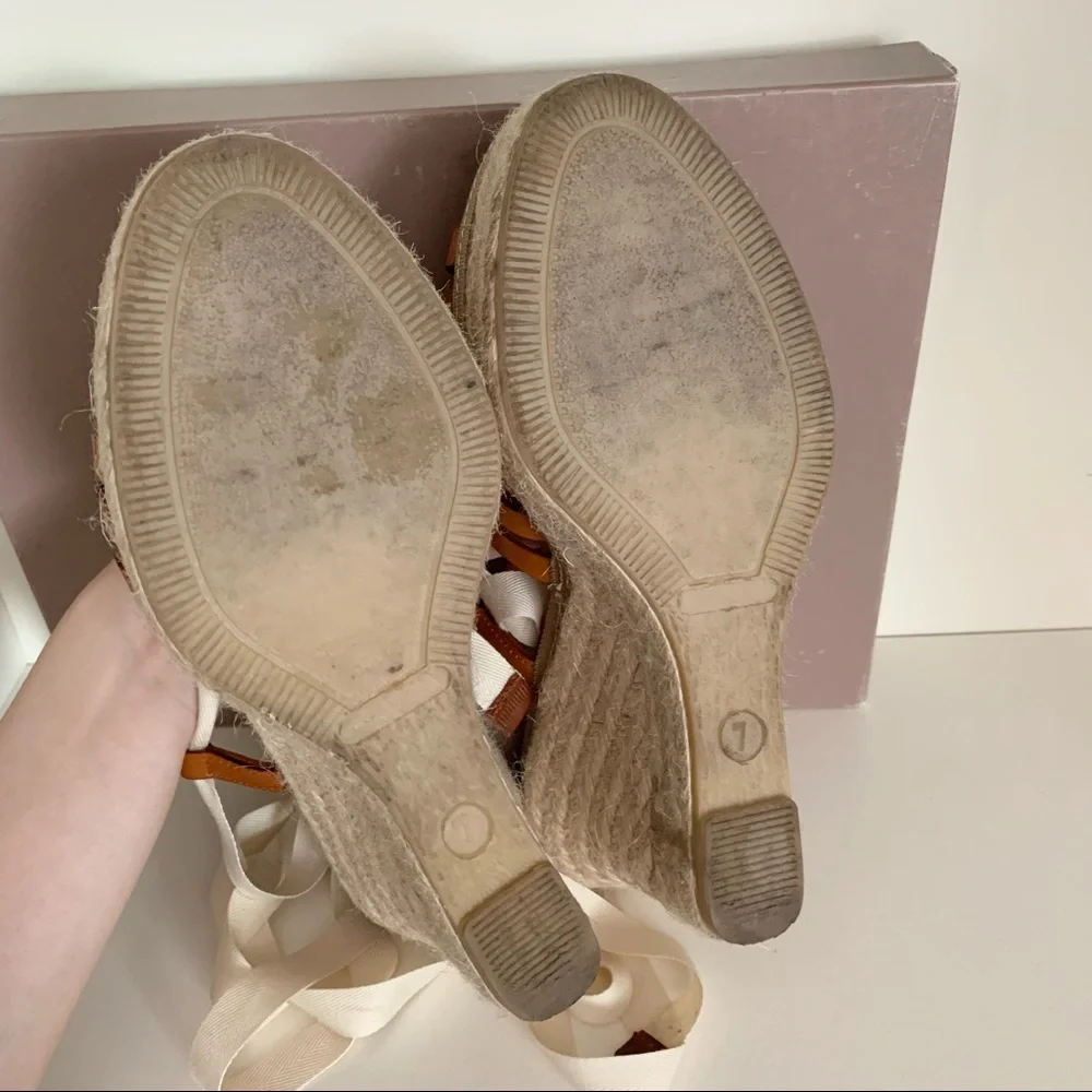 J. Crew leather espadrille wedge sandals Italy